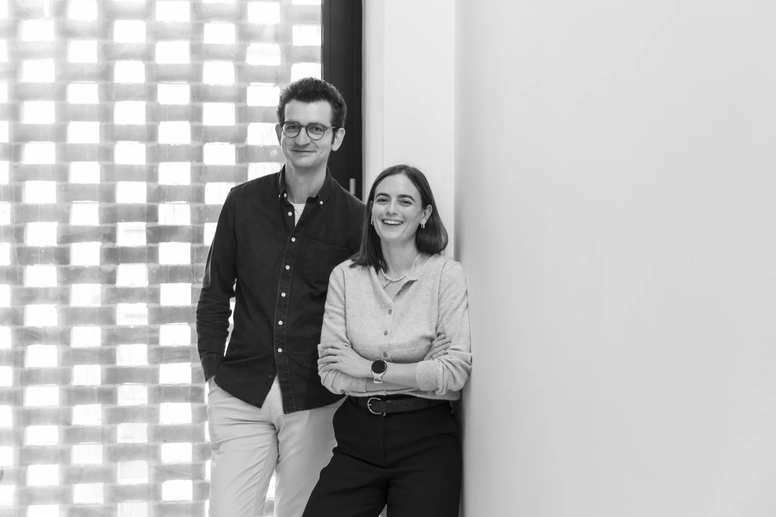 Ahoy founders Kevin Bluett and Monique Eisenach standing together at the office